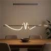 MAKA change your life quality MAKA Lampadario a Sospensione LED Soggiorno, Lampada Cambio Temperatura Luce Calda-Naturale-Fredda, Design a Onde, 65 Watt 7150 Lumen, 220 Volt, Lampadario Camera da Letto (Switch Argento)