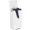 LIFEZEAL Cesto Portabiancheria Sporca, 54L, con Coperchio, Portabiancheria Sporca, per Bagno, Cesta Panni Sporchi, Portabiancheria Salvaspazio, Bianco (con sacco)