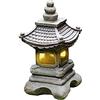 Uziqueif Outdoor Japanese Tachi-Gata Style Solar Zen Garden Lights Lanterna Pagoda Light Solar Floor Garden Lampada in resina impermeabile Statua Fattoria Balcone Decorazione creativa Lampada,17*34cm