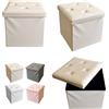 MAKA change your life quality MAKA Pouf Contenitore Rettangolare Pieghevole Portaoggetti Cubo 50 Litri Portata Sedile Max 300 kg Cassapanca con Vano per Plaid Coperte Scarpe Giochi Cuscini (38_x_38_x_38 cm, Beige B)