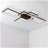 BEHWU Plafoniera LED Rettangolare,Bianco, Nero,90Cm(70W),110Cm(85W),140Cm(105W),Plafoniera LED, Alluminio + Gel di Silice Adatta for Camera da Letto, Sala da Pranzo, Cucina, Soggiorno