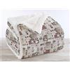 IlGruppone Coperta Plaid Pile Sherpa Invernale, Morbida Calda Pelosa Peluche Copri Letto Divano Finta Pelliccia Singola Matrimoniale Doppio Lato Copertina Divano - Matrimoniale-190x200cm - Dis8-Deer