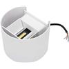 Cosiki Shopping Pazzo Luce da esterno, impermeabile Pratica applique in alluminio da 12W per sale da pranzo, soggiorni, cucine, specchiere per cortili(Guscio bianco bianco caldo, Traduzione)