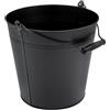 Spetebo Secchio decorativo in zinco con manico in legno - Nero / 10 L - Secchio in metallo per piantare o trasportare - Spetebo