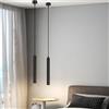 SEMANHUAOZ COB moderno. Lampadario a sospensione cilindrico - Lampadario a tubo lungo cilindrico in confezione da 2, illuminazione a sospensione a soffitto nera, luci da comodino sospese for camera da letto, cuc