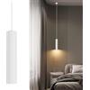 TEKHOME Lampadario a Sospensione GU10 Moderno, Cilindrico in Alluminio Bianco, 35W Max, Regolabile, Ideale per Cucina, Isola, Sala da Pranzo (BIANCO) SP-01-B