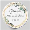 LARGE FORMAT 36 Adesivi Personalizzati Bomboniere Matrimonio 5 cm Modello A | etichette adesive per prima comunione, battesimo, cresima, sacchetti confetti, scatoline, chiudipacco e segnaposto