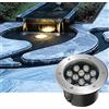 GUODDM Faretto Subacquei - Faretti Piscina, Faretto Da Terra, Faretto Da Terra Lampada Da Terra Da Esterno A LED IP68 Impermeabile 110-230V Lampada Da Pavimento Da Incasso Ad Alta Energia(Warm White Light,5W