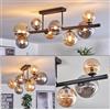 hofstein Plafoniera HOFSTEIN Chehalis, lampada da soffitto a 8 luci in metallo/vetro nero/fumo/ambra, dal design retrò/vintage (paralumi Ø 10, 12, 15 cm), G9, sala pranzo, soggiorno, cucina, corridoio