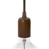 AMARCORDS - Portalampada E27 vintage in metallo edison retro per lampada a sospensione. Stile industrial finitura CORTEN