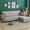 IlGruppone Copridivano Trapuntato con Penisola Destra o Sinistra Salvadivano Simple Antimacchia Antiscivolo AntiGraffio Copri Chaise Longue con Lacci Universale - GrigioChiaro - 3 Posti+Penisola