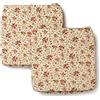 PARAMAISON Cuscini Sedia Provenzale con Fascia Elastica, Set da 2 pezzi, Imbottito, Sfoderabile con Zip, Allaccio Rinforzato, Fantasia Rossa, 40x40x3,5 cm