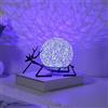 Temoo Lampada da tavolo in rattan, con telaio a forma di cervo, luce notturna dimmerabile creativa con supporto in legno, lampade da comodino con porta di ricarica USB, per uomini, donne, adolescenti