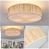 hofstein Lampada da soffitto HOFSTEIN Foggia, lampada in metallo/treccia di carta/tessuto/plastica nichel opaco/colori naturali/bianco, boho rotonda (Ø 50 cm), E27, sala pranzo, soggiorno, camera letto, cucina