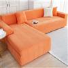 AYUOEODM Copridivano Impermeabile Copertura Divano Angolare 3 2 4 Posti Con Penisola, Elasticizzato Salvadivano Chaise Longue Forma Di L Antiscivolo Per Cane Gatto Antigraffio(Orange,190cm-230cm)