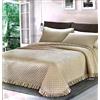 imi shop Trapuntino Matrimoniale Estivo in raso, Copriletto Trapuntato con Rouche Mezza Stagione Made in Italy 250x260 cm (Beige)