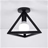 Mengjay Soffitto luce Vintage industriale, Triangolo creativo battuto Lampade a sospensione da Soffitto adatto per sala da pranzo e un da cucina, E27, lampadina non inclusa