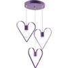 Light&More Lampadario per cameretta cuore 3 luci glicine