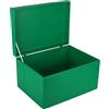 Creative Deco Scatola XXL in Legno Verde, 40 x 30 x 24 cm | In legno, con coperchio decorabile, senza maniglie, per giocattoli, portaoggetti e regali