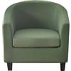 WWQQKJ Copripoltrona 1 Posto Chesterfield Elasticizzato 2 Pezzi Tinta Unita Fodere Poltrona da Cocktail Antiscivolo con Coprisedile per Bar Soggiorno Camera da Letto Club(Army Green)