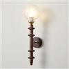 TaleTre Applique da parete vintage in noce, illuminazione a globo(50cm)