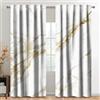 Kzzfqxb 107x160cm Tende in Marmo 2 Pannelli, Arte Moderna Beige Bianco Pietra Oro Linee Drappeggiate da Finestra con Asta, Decorazione Elegante di Lusso per Soggiorno Camera da Letto