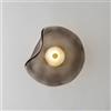 LOGT Applique LED in Vetro per Interni Lampada da Parete Curva Design Dimmerabile 3 Modalità Colore Lampada da Soggiorno 3000K/4500K/6000K Illuminazione Decorativa da Parete Rotonda 7W Luce,Grigio