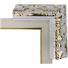 ITALIA CORNICI Maestri Artigiani - Cornice per Quadri su Tela con o senza Passepartout Personalizzabile Bianca Oro Antico (Bianco Oro Lucido, 60 x 70 cm + passepartout)