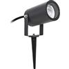 Planetitaly Faretto SPOT picchetto orientabile IP65 LED GU10 8W segnapassi bianco nero corten impermeabile luci giardino alberi 230V (Colore Nero, Luce 6000K)