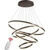 BEHWU Moderna Lampada a Sospensione a LED Anelli Lampada a Sospensione Altezza Regolabile Lampadario a Soffitto Moderno Dimmerabile 3000k-6000k con Telecomando per Soggiorno Camera da Letto Sala da Pr