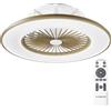 Noaton® Vega marrone 11056CR Ventilatore da soffitto con luce, telecomando, attenuazione LED max 44 W, 3 temperature di colore regolabili, timer, flusso d'aria fino a 61 m3/min, Ø56 cm