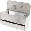Danieli - Posacenere da Esterno da Parete in Acciaio Inox 19x10x11 cm - Posacenere da Esterno a Muro Facile da Svuotare, Piccolo e Compatto