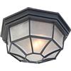 Qazqa bri - Lampada da soffitto rustico - 1 luce - Ø 265 mm - Grigio scuro - Rustico - Illuminazione esterna