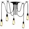 EFPD Nero 5 luci lampadario classico ragno, E27 vintage industriale ristorante camera ospiti Motel casa illuminazione accessori