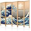murando - Paravento da Interno 225x172 cm XXL Kanagawa 5 Pannelli Divisori Stampa Unilaterale su Tela in TNT Separe Divisorio per Ambienti Ufficio Paraventi Decorazioni Legno Elegante p-B-0025-z-c