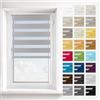 Estika Tenda a rullo giorno e notte senza forare, montaggio 2 in 1 (fissaggio a morsetto o a soffitto/parete) - 40 x 150 cm - Grigio - per interni, semi-trasparente