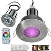 Planetitaly KIT SMART cromoterapia box doccia faretto RGB luce incasso IP65 24V lampada LED 12W centralina WiFi controllo vocale alimentatore RGBW 4000K luce naturale (Silver spazzoalto, KIT 1 pz)
