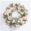 HAOSHICSGhirlanda di fiori artificiali per porta d'ingresso, matrimonio, festa, casa, parete e finestre (rosa champagne)