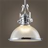 Machine Industrial Retro V-Itage Style 14 '' Wide Bowl Pendant Lampad Lampadario Lampadario con Vetro Smerigliato Uso / 27 Lampadina 1 Light (Color : Chrome Hl426419)