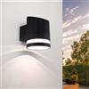 Ledvion - Lampada da Parete LED Solare Elara, 3000K, IP44, Nera, Lampada da Esterno, Luce Atmosferica, Illuminazione da Giardino