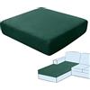 SHUOJIA Fodere per Cuscini per Divani, Protezioni per Cuscini per Sedili in Tessuto di Velluto Elasticizzato,Cuscino per Divano Fodera per mobili Coprisedile per Divano (Dark Green,Chaise Longue)