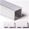 Aftertech® 3535 35x35mm PROFILO ALLUMINIO `BIG` 1M PER STRISCE STRIP LED BARRA RIGIDA 1MT + COVER OPACA