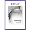FRAMO Cornice foto 16 x 21 cm in legno massello | Viola lucido | Colore/dimensione selezionabile | cornici per manifesti | Puzzle | Poster | N°125