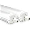 HOFTRONIC - Confezione da 2 lampade LED fluorescenti 150 cm IP65-48W 5760 Lumen - 4000 K Bianco neutro - Interconnesso - Plafoniera Tri-Proof - Illuminazione LED TL