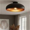bamyum Lampada Androa Vintage Plafoniera Diametro 40 cm Illuminazione A Soffitto E27 Lampada a Sospensione Plafoniera Adatta Per Soggiorno Nero-Colore Rame
