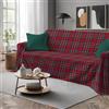 Tata Home Telo Arredatutto Copritutto Copridivano Copriletto Grandfoulard Telo Arredo in Cotone Made in Italy Fantasia (Scozzese Rosso, Singolo 180x300 cm)