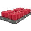 Hofer Candele Rosse a Colonna - 4,5 x 9 cm - Set di 32 Piccole Candele Decorative Cilindriche - Colore Rosso - Lunga Durata di 12 Ore - Cera Antigoccia - Non Profumate - Qualità RAL