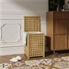[en.casa] Mobile Portabiancheria in Bambù con Coperchio Ribaltabile e Sacco Interno Rimovibile Cesto per Bucato per Bagno Lavanderia 62x45x45 cm Capacità 79 L