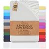 NatureMark Lenzuolo con angoli elasticizzati in jersey, in 100% cotone, in molti colori e misure, conforme all'Oeko-Tex Standard 100, 90 x 200-100 x 200 cm, crema/naturale
