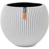 Capi Europe - Vaso sferico Groove Colours - 22x18 - Bianco - Apertura Ø22 - Maceta para interior y exterior - BGVWE103